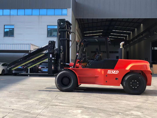FD120 3000 मिमी मास्ट लिफ्टिंग 12000 किलोग्राम हेवी लिफ्ट फोर्कलिफ्ट फॉर फ्रंट या रियर व्हील स्टीयरिंग