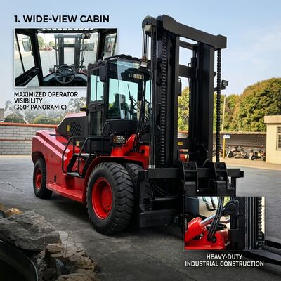 FD160 16 Ton Container Stacking Heavy Lift Forklift With Yuchai Turbocharged Engine