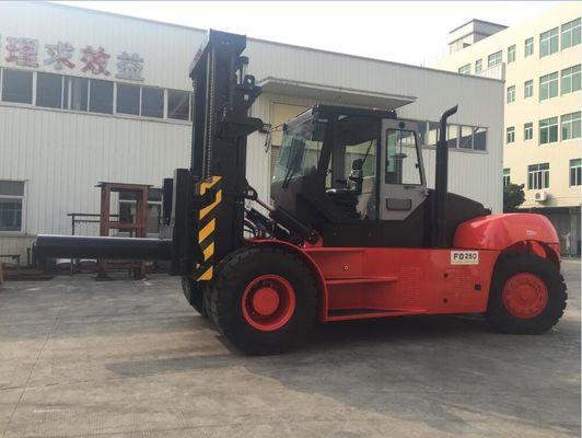 4m मस्त FD250 25 टन 50k स्वचालित भारी लिफ्ट फोर्कलिफ्ट ट्रक