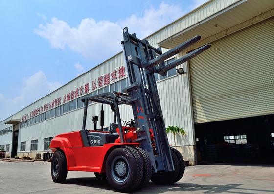 3000 मिमी FD100 सामग्री हैंडलिंग 10t डीजल फोर्कलिफ्ट ट्रक
