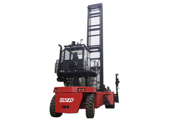 Kessler D102PL341 ड्राइव एक्सल और Cummins इंजन के साथ लाल खाली कंटेनर हैंडलर